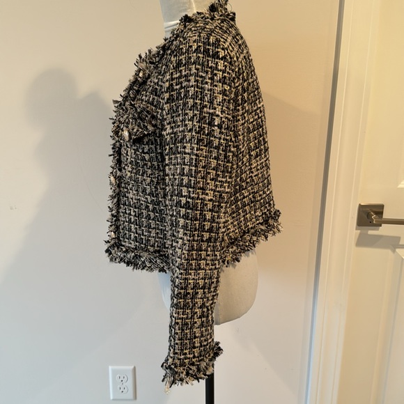 PARIS CHIC DESIGNER STYLE FRINGE TRIM GOLD BUTTON JACKET - Picture 9 of 11